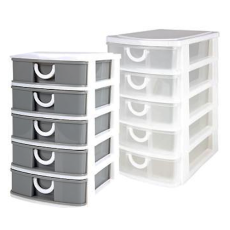 Plastic Storage Unit with 5 Drawers
